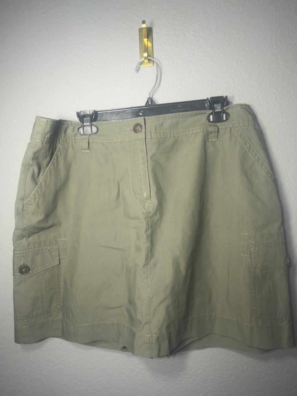 Olive Cargo Skort with Front Pockets